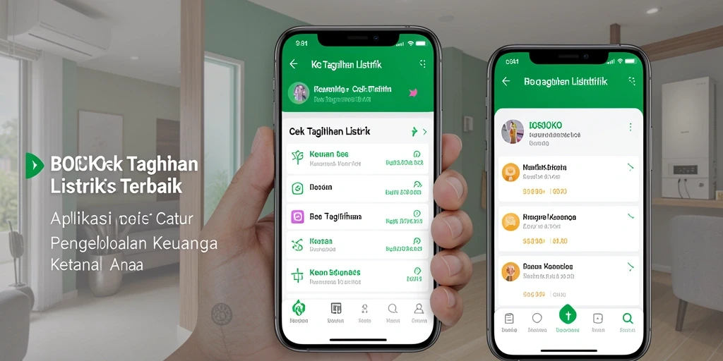 Screenshot antarmuka BOSJOKO menampilkan fitur pengecekan tagihan listrik yang sederhana.