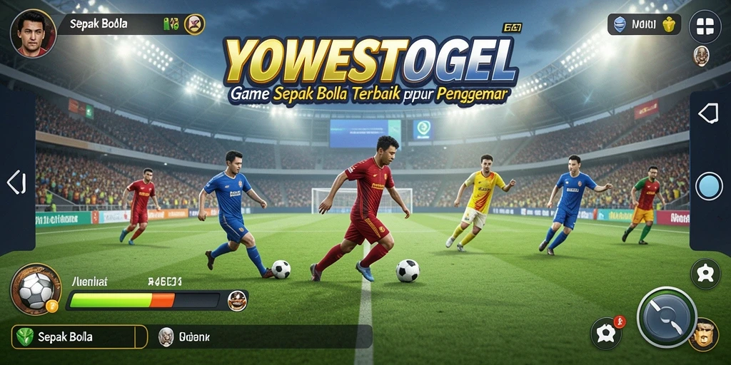 Tampilan antarmuka game Sepak Bola yang menakjubkan.
