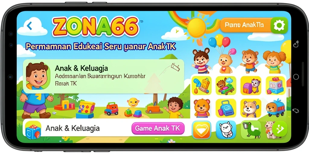 Antarmuka permainan edukatif yang ceria dan interaktif.