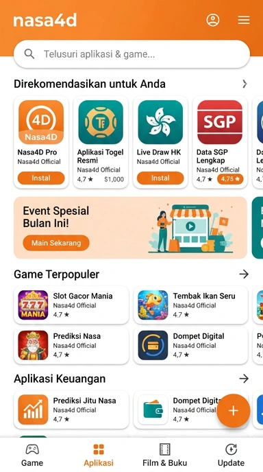 Tampilan katalog aplikasi nasa4d