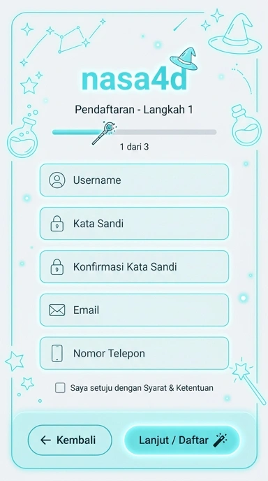 Tampilan halaman daftar nasa4d