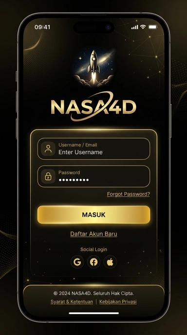 Tampilan halaman login nasa4d